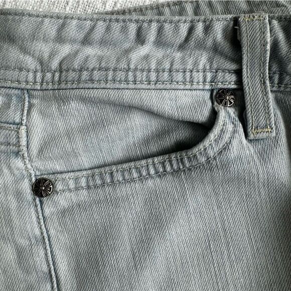 Habitual Light Wash Denim Jeans Straight Leg Raw Hem SZ 28 - Picture 5 of 16